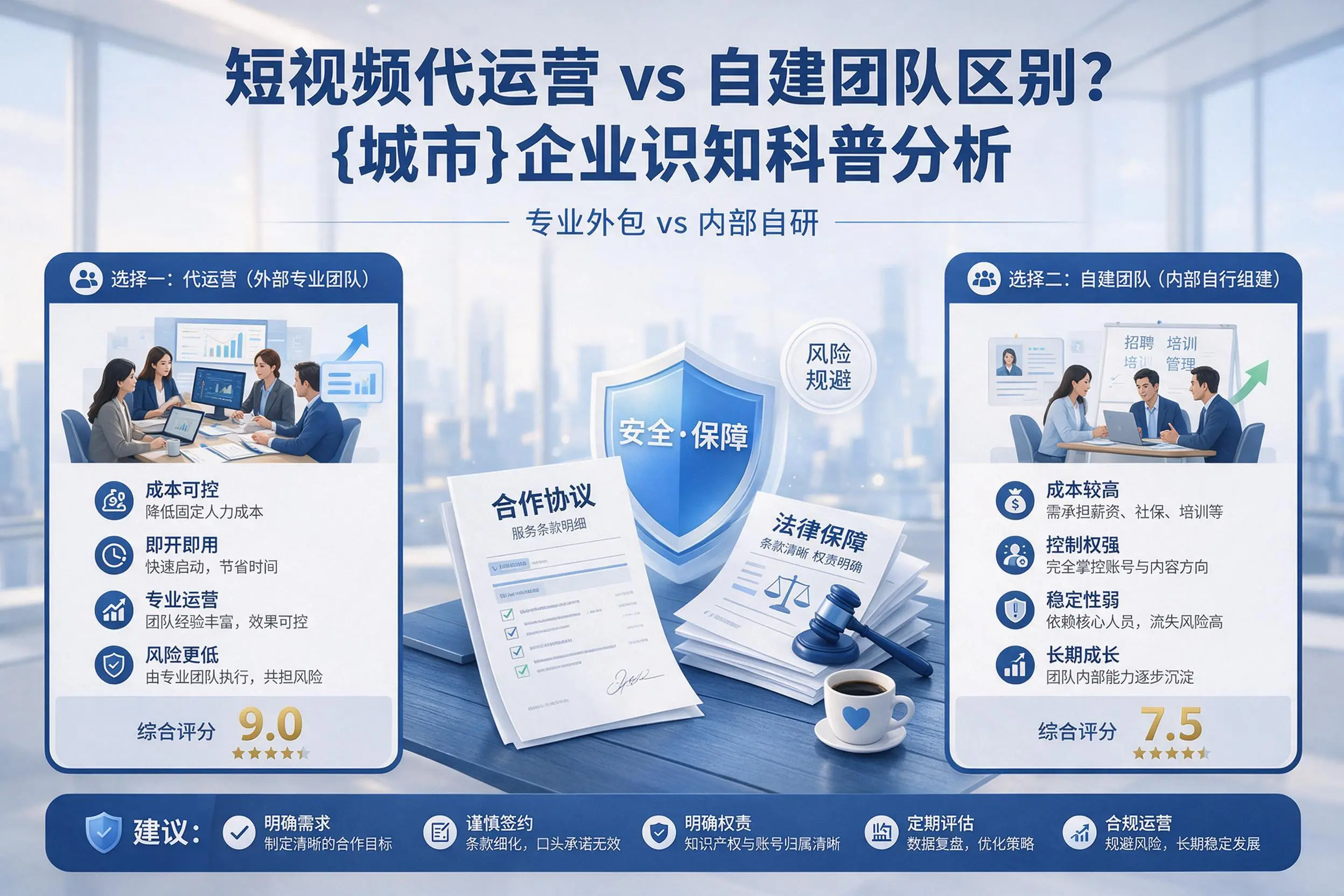 短视频代运营与自建团队区别？鄂州企业认知科普分析