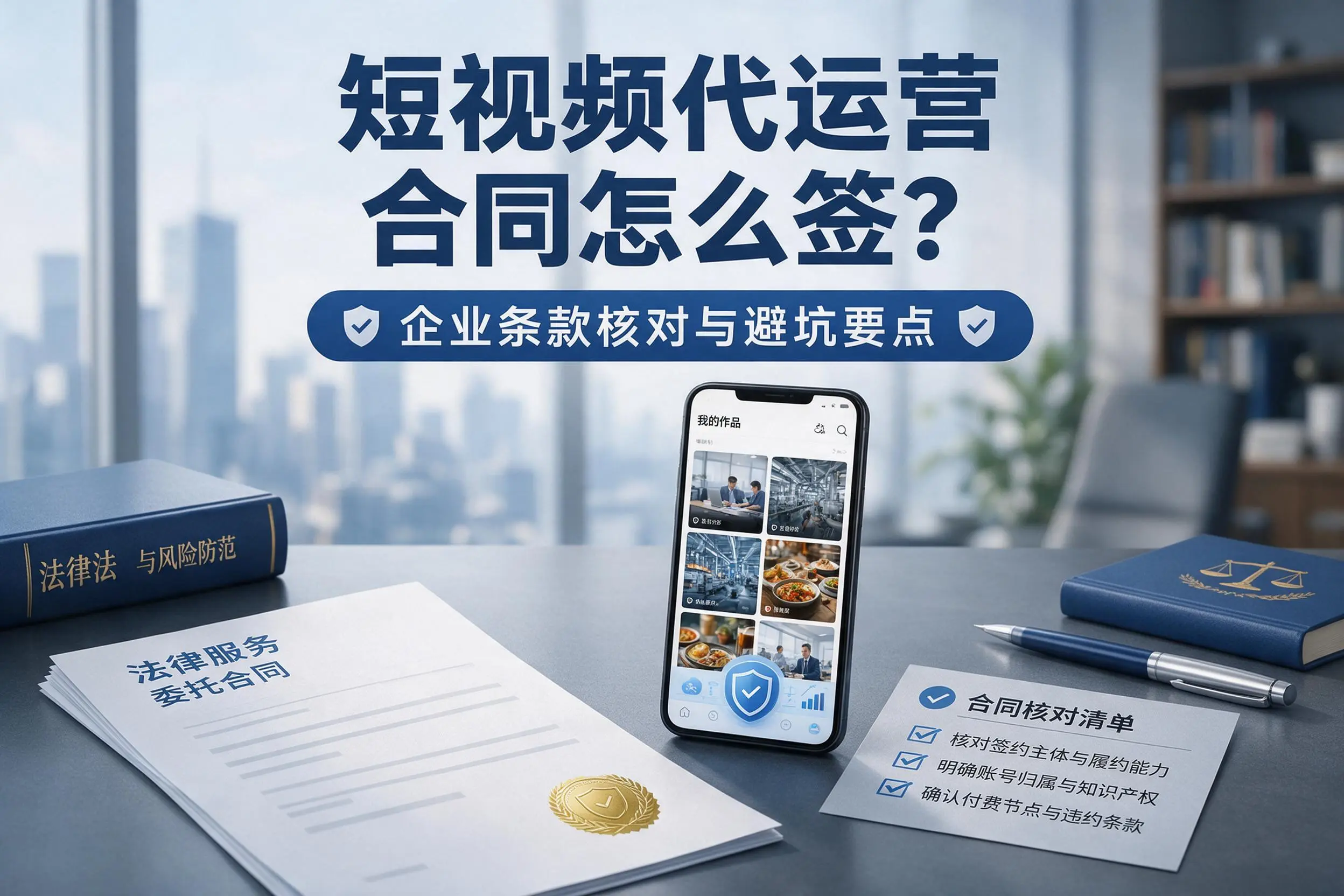 短视频代运营合同怎么签？鄂州企业条款核对与避坑要点