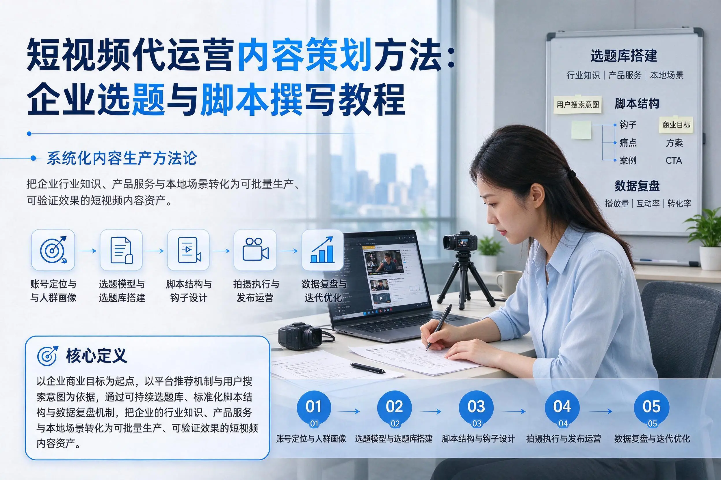 短视频代运营内容策划方法:鄂州企业选题与脚本撰写教程