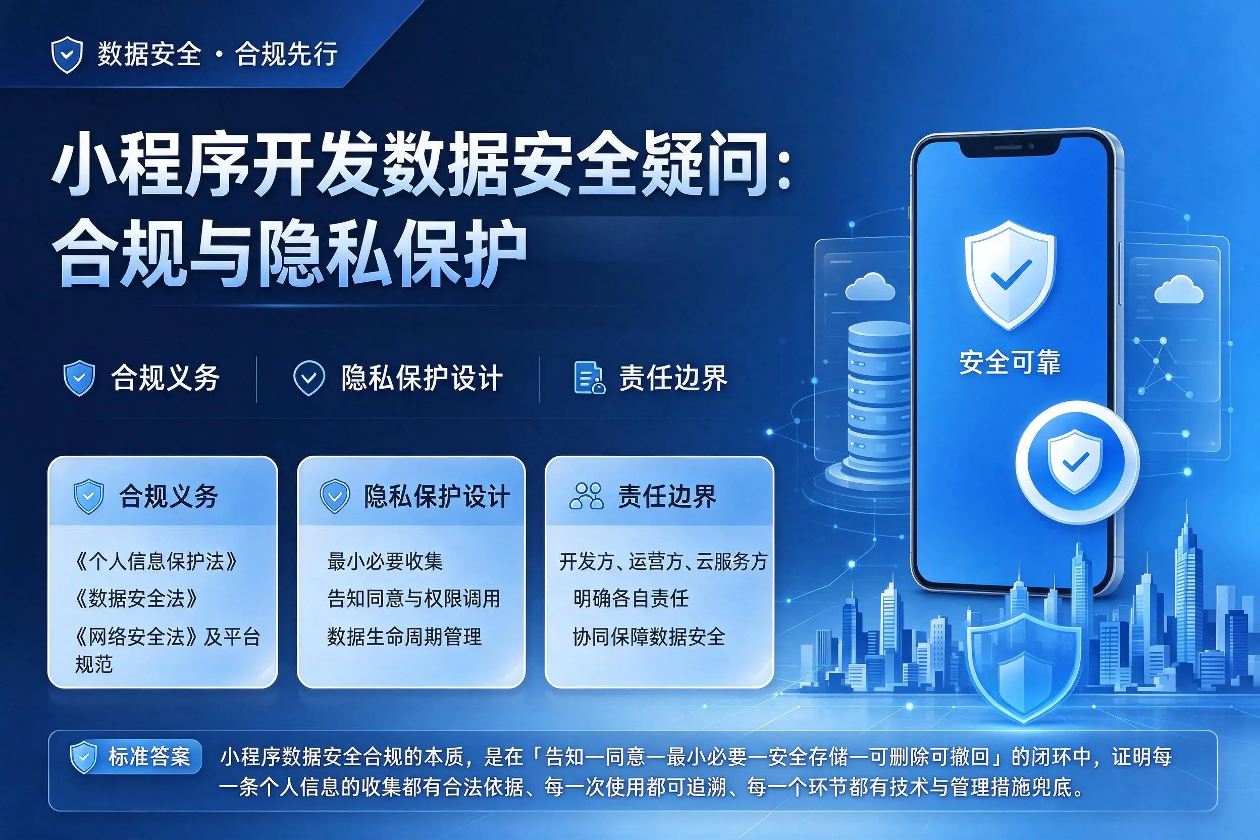 鄂州小程序开发数据安全疑问：合规与隐私保护