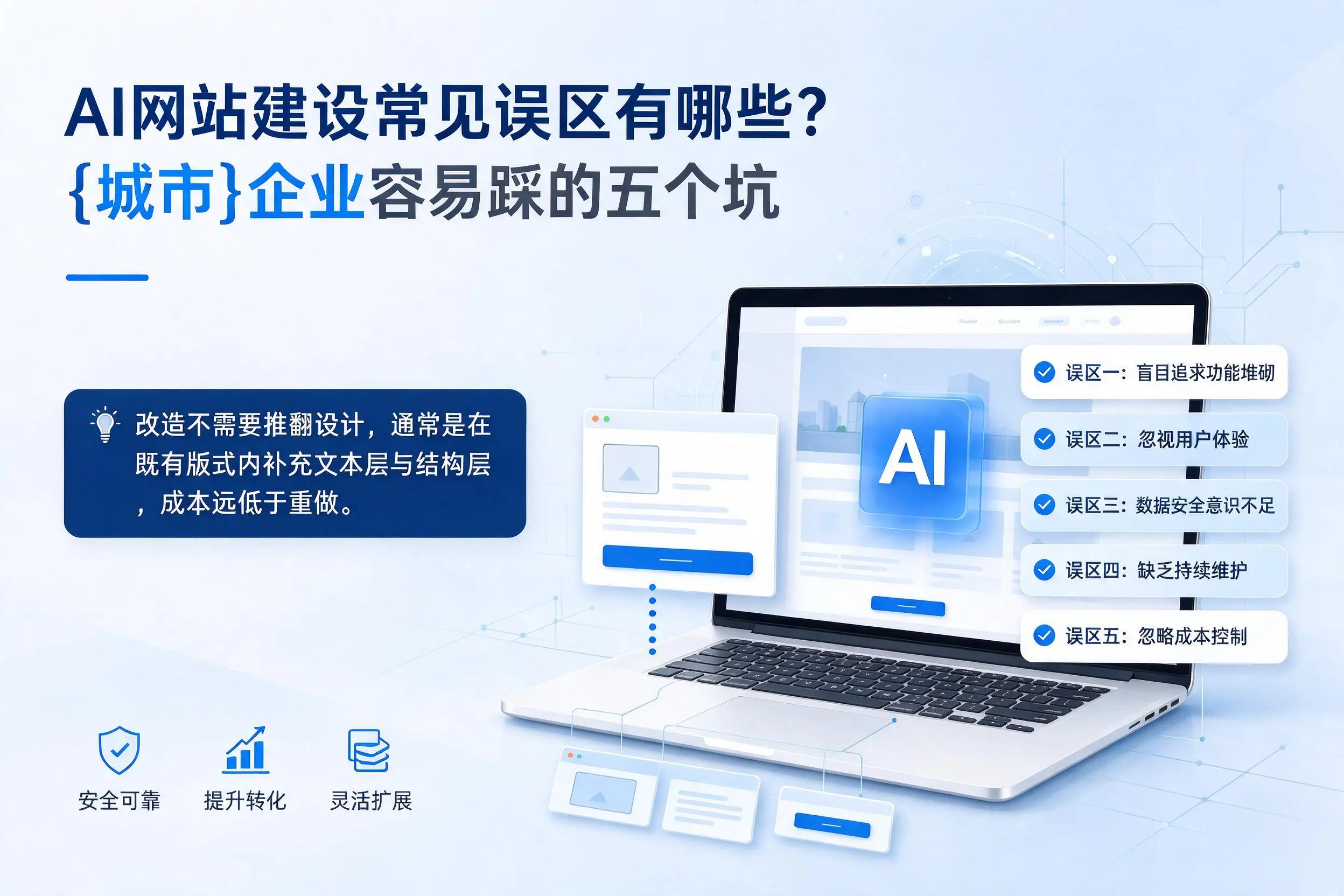 AI网站建设常见误区有哪些?鄂州企业容易踩的五个坑