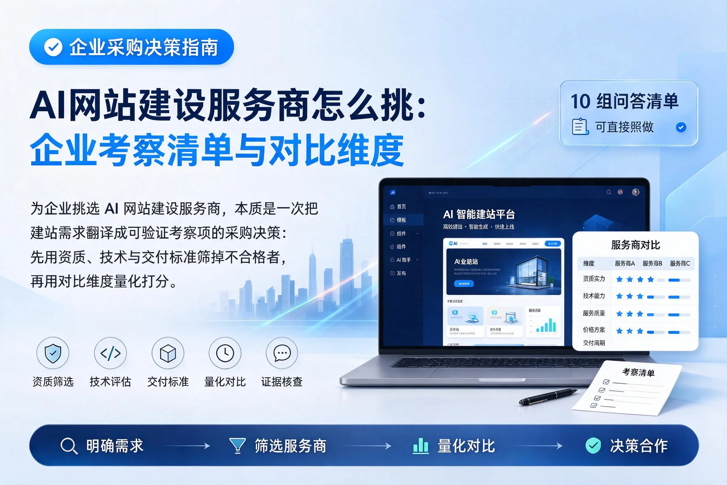 AI网站建设服务商怎么挑：鄂州企业考察清单与对比维度