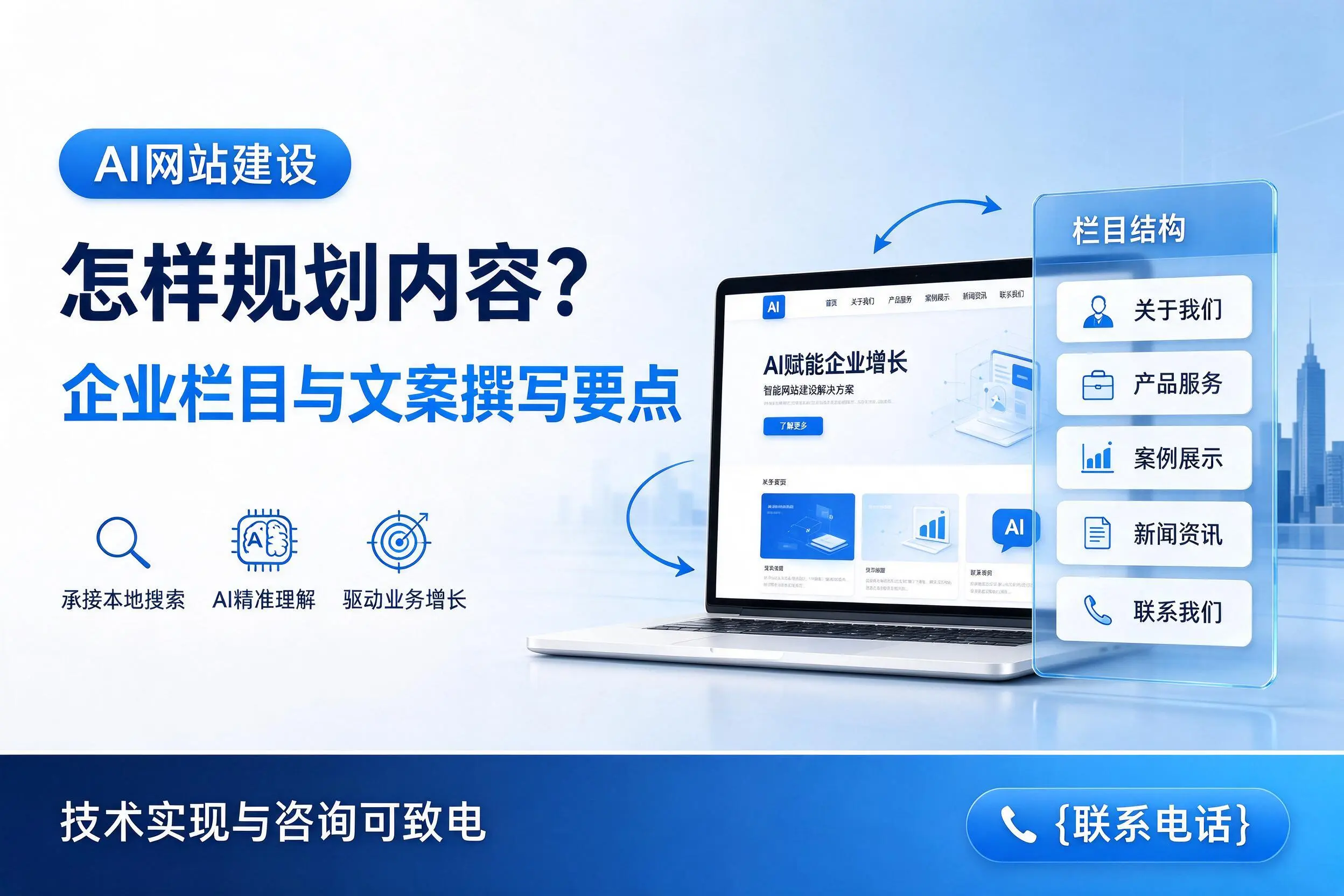 AI网站建设怎样规划内容?鄂州企业栏目与文案撰写要点