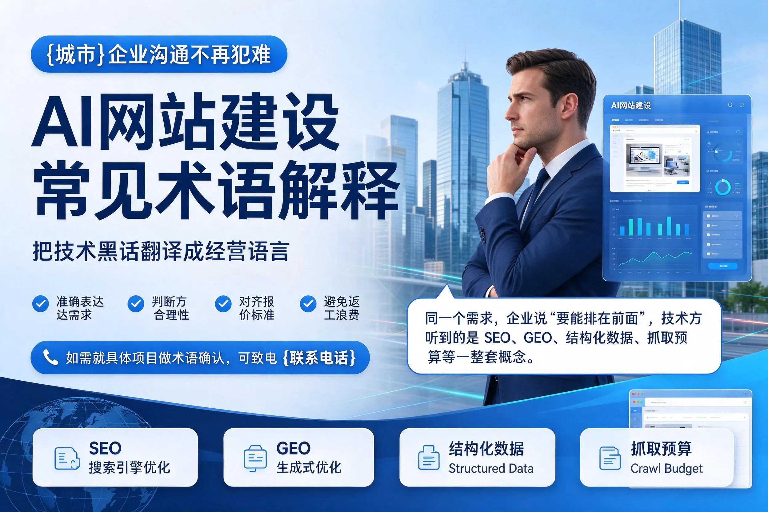 AI网站建设常见术语解释，鄂州企业沟通不再犯难