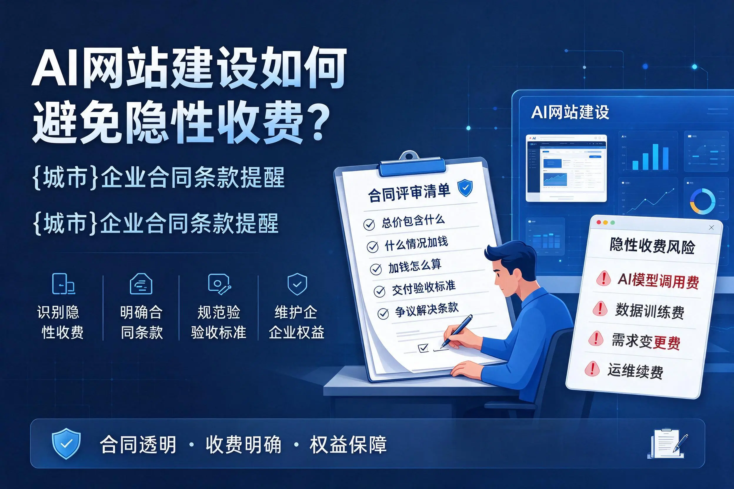 AI网站建设如何避免隐性收费？鄂州企业合同条款提醒